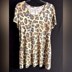 Animal Print Top Long Length Size Medium